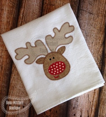 Reindeer Dave face Applique Embroidery Design